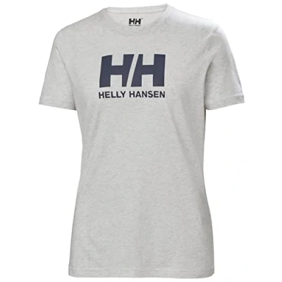Image of Helly Hansen Women&#039;s W Hh Logo T shirt Shirt, Nimbus Cloud Melange, XS UK