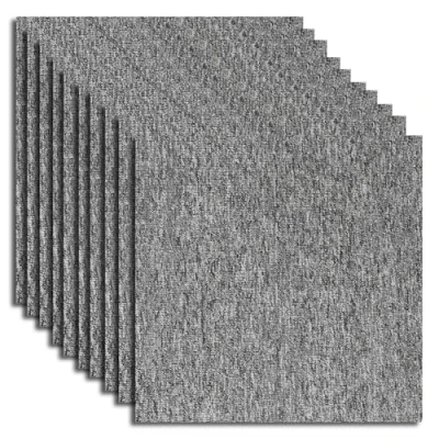 Image of 20PCS Carpet Tiles 5m2 Box Heavy Duty Floor Non Slip Interior 50X50cm for Flooring Home Office Living Room Bedroom Commercial Apartment (Gray)