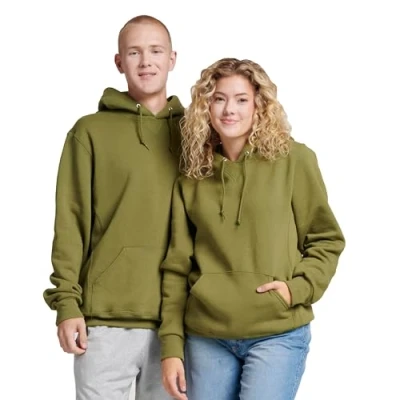 Image of Russell Athletic Men&#039;s Dri Power Fleece Hoodies, Moisture Wicking, Cotton Blend, Relaxed Fit, Sizes S 4x Hooded Sweatshirt, Green Moss, M