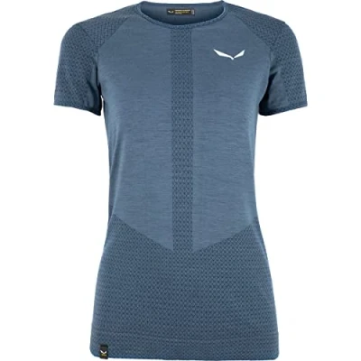 Image of Salewa Zebru Responsive Short Sleeve Women&#039;S Tee, Dark Denim, L, FEMALE