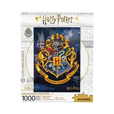 Image of AQUARIUS 65347 Harry Potter Hogwarts Logo 1000 Piece Jigsaw Puzzle, Black
