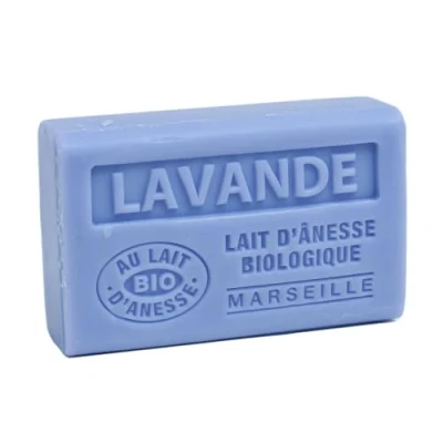 Image of Label Provence Nature Savon de Marseille French Soap Made With Fresh Organic Donkey Milk Lavender Fragrance 60 Gram Bar