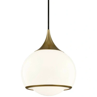 Image of Reese 1 Light Medium Pendant Brass, Glass