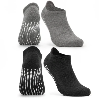 Image of Occulto Women &amp; Men Pilates Grip Socks Pack of 2 (Model: Mady), Yoga Pairs Black Grey 3 5