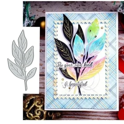 Image of Leaf Flower Frame Metal Die Cuts for Card Making,Christmas Cutting Dies Cut Stencils DIY Scrapbooking Album Embossing Paper Craft
