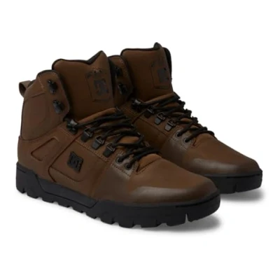 Image of DC Shoes PURE Hightop trainers, Size: 8, Dark chocolate Leather