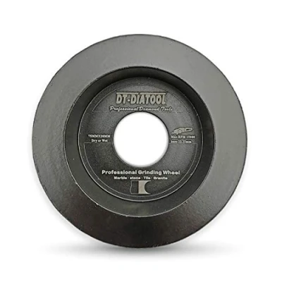 Image of DT DIATOOL Diamond Grinding Wheel for Half Round Edge Profile 75mm/3 Inch Marble Granite Quartz Ceramics Artificial Stone Thickness 20mm