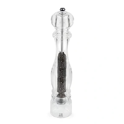 Image of Peugeot Nancy Manual Pepper Mill Transparent Adjustable Grinder Acrylic, Clear, 38 cm