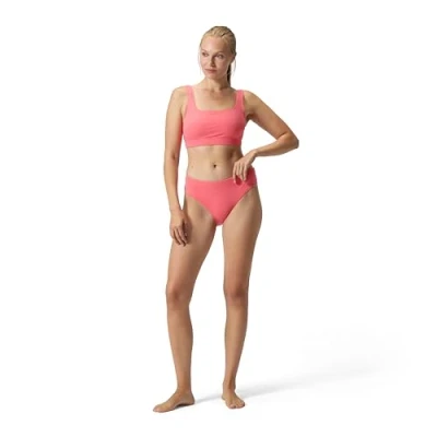 Image of Speedo Women&#039;s Textured Deep U Back 2 Piece Swimsuit Swimming Costume Coral Sands Size 38&quot; Approx UK 16