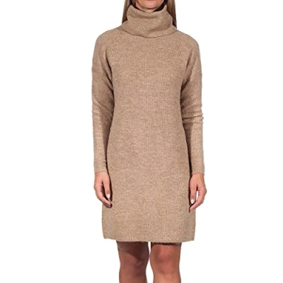 Image of ONLY Onljana L/S Cowlneck Jumper dress, Women&#039;s, Size: Small, Indian tan