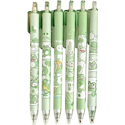 Image of Retractable Ballpoint Pens Frog Roller Ball Pen Black Ink Set Press Writing Funny Stationery Gifts for Boy Girl