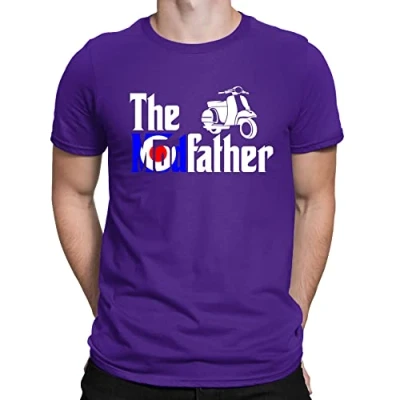 Image of Mens The Modfather Mod 60&#039;s Parody Funny Fathers Dad Day T Shirt Purple (XXL)