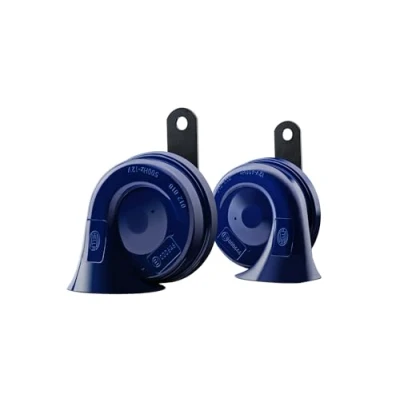 Image of HELLA 012010801 Blue Trumpet Horn Kit, 12 V, 400/500 Hz (Universal Fit)