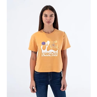 Image of Hurley Women&#039;s Another Time Tee T Shirt, Dk Stone Grey, XS