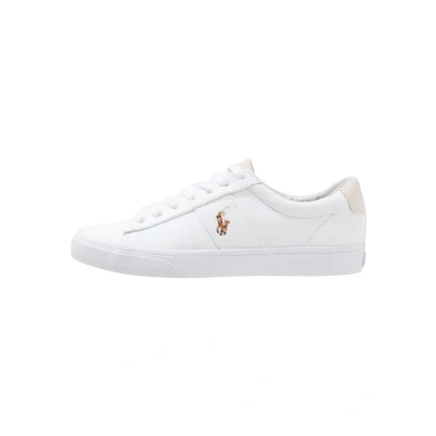 Image of Polo Ralph Lauren Sayer Canvas Sneaker Trainers, Size: 7, White Leather and textile