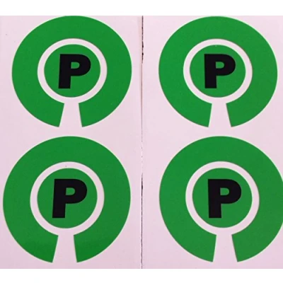 Image of Crown Green Lawn Indoor Bowls Adhesive Lettered Coloured Marker Labels Set of 4 (Green, P)