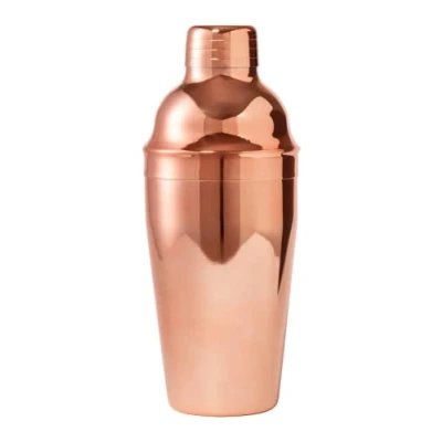 Image of Premium 24 Ounce (750ml) Stainless Steel Cocktail Shaker with Built in Bartender Strainer Essential Mixology Bar Set Accessories (Copper)