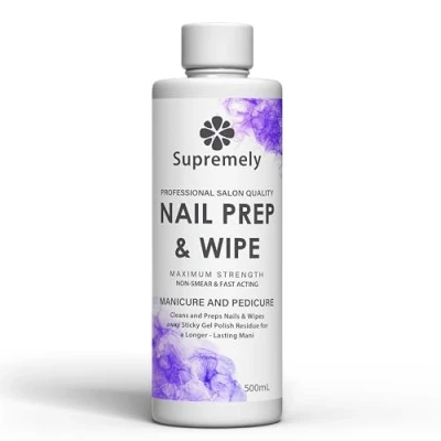 Image of Supremely Prep + Wipe Gel Nail Polish Residue Cleaner Remover Perfect for UV LED Manicures, Preparation, Base Wipe, Sanitizing Plates, and Removing Tacky Layers