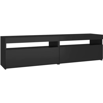 Image of vidaXL TV Cabinets 2 pcs with LED Lights Black 75x35x40 cm