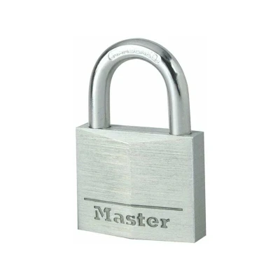 Image of Master Lock 9130EURDCC Key Padlock in Aluminium, Grey, 3 x 5.2 1.6 cm