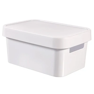 Image of Curver 04746 N23 00 Mit Deckel &quot;Infinity&quot; Storage Box, White, 26.8 x 18.6 12.4 cm