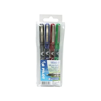 Image of PILOT VB 7 307547 Rollerball Pen V Ball Black Pack of 4