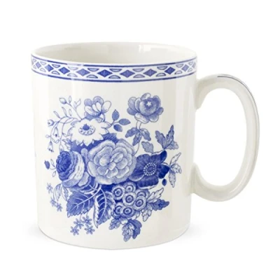Image of Portmeirion Home &amp; Gifts Mug Archive Rose, Blue White, 1 Count (Pack of 1)