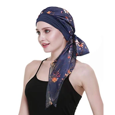 Image of Chemo Headwear Turban Scarves Pre Tied Head Wraps Bandana for Cancer Medical Chemotherapy Patients Gifts