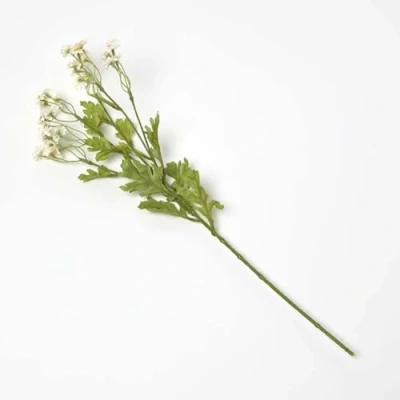 Image of HOMESCAPES Artificial Daisy White Flower Bouquet 55 cm, Realistic Decorative Branch