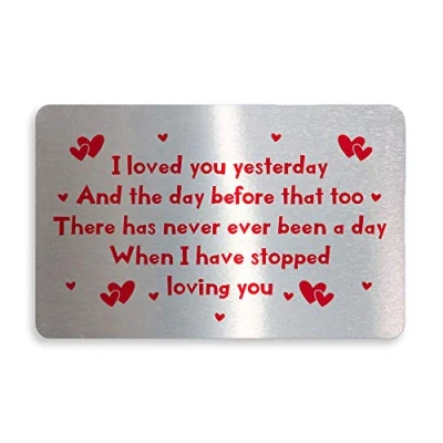 Image of Red Ocean Novelty Valentines Day Gift Metal Wallet Purse Card Anniversary for Boyfriend Gifts Him