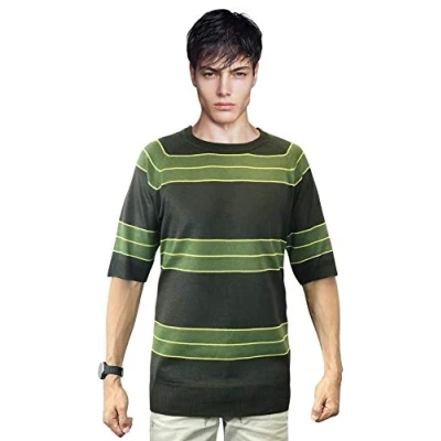 Image of OEM Kurt Cobain Sweater Green Striped Shirt Costume Nirvana Smells Like Teen Spirit (L)
