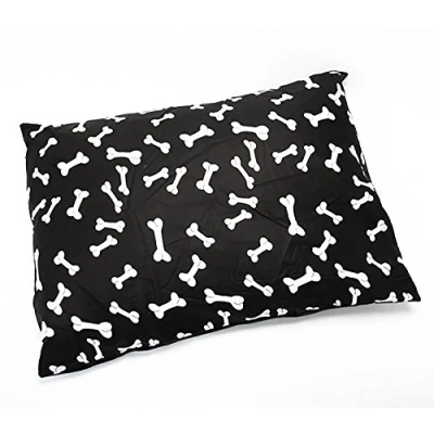 Image of AmigoZone Large Pet Dog Bed Zipped Removable &amp; Washable Cushion Cover Only (Black Bone)