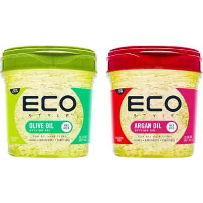 Image of Eco Style Hair Styling Gel Set, 1 x Olive Oil 473 ml, Argan Hydrate and (Pack of 1)
