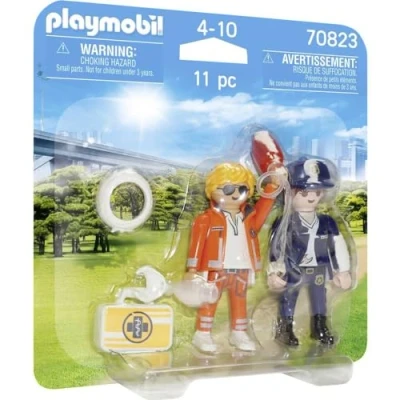 Image of Playmobil 70823 Emergency Doctor/Policeman, Fun Imaginative Role Play, PlaySets Suitable for Children Ages 4+