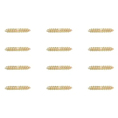Image of 20pcs 5*30mm Dowel Screw Iron Double Ended Zinc Plating Self Tapping Thread Wood to Connecting