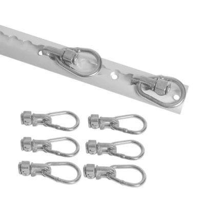 Image of Oldbones L Track Double Stud Tie Down Fitting with Ellipses Ring, Anchor Points for Cargo Transport, Pertain Trucks, Trailers, Flat Cars 6 packs