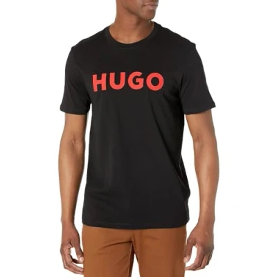 Image of HUGO Men&#039;s Print Logo Short Sleeve T Shirt, Black, XXL