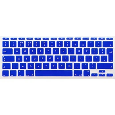 Image of FINDING CASE EU/UK Keyboard Cover Compatible Older Apple Macbook Air 11 inch A1370/A 1465(2015/2014/2013/2012/2011/2010release) Waterproof Adhesive Protective Silicone Skin Royal blue