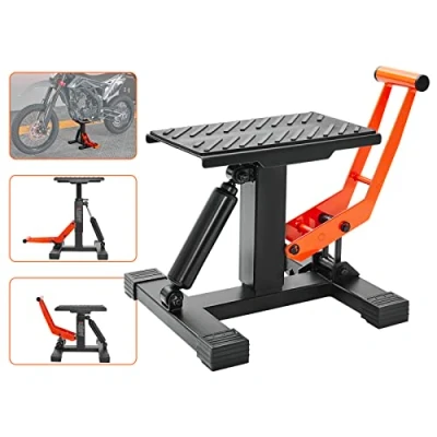 Image of VEVOR Dirt Bike Lift Stand, Motorcycle Jack Stand 440 lbs Capacity and Hydraulic Operation, Adjustable Height Hoist Table, for Pit Repair, Maintenance, Accessories