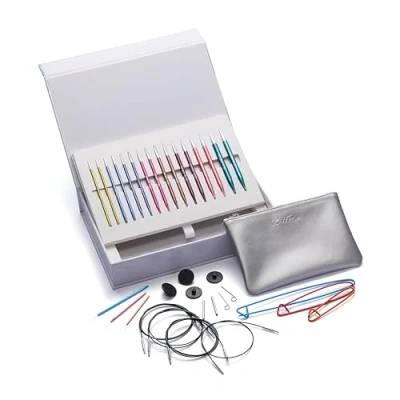 Image of KnitPro Deluxe Gift Set Zing Interchangeable Circular Needles (3.50 8.00mm) with Accessories