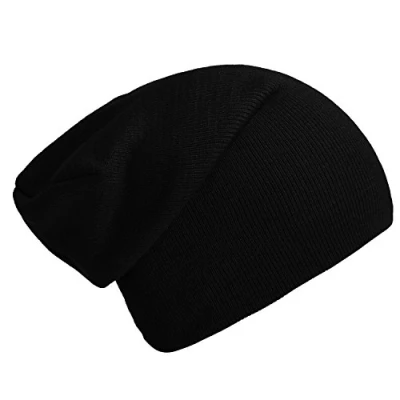 Image of DonDon Beanie hat Men Hats for Women Winter Slouch Design Black