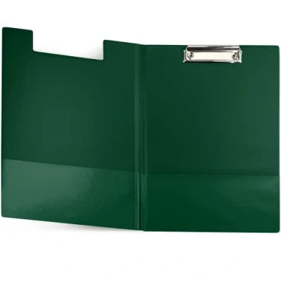 Image of Netuno Clipboard Folder A4 with Clip Dark Green DIN Lid Writing Board Metal Hard Plate Plastic Pad Document Holder Pack of 1
