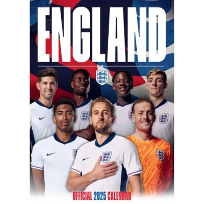 Image of 2025 Calendar England Men&#039;s FC Month to View A3 Football Official Product: Original Danilo Kalender [Mehrsprachig] [Kalender]