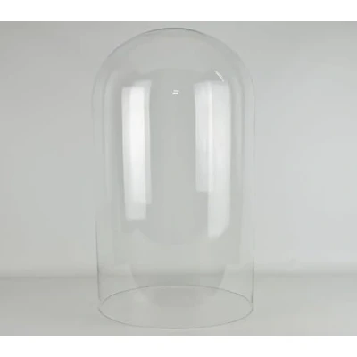 Image of EMH Large Handmade Mouth Blown Clear Circular Glass Display Cloche Bell Jar Dome 50x25 cm