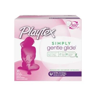 Image of Playtex Simply Gentle Glide Unscented Tampons, Ultra Absorbency, 36 Count (Pack of 1) (Packaging May Vary)