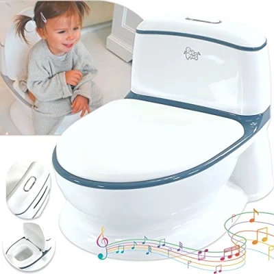 Image of Pote Plus My First WC Potty with Lights and Sounds (Slate Blue) Mother &amp; Baby Award Gold Winner 2023 for Best Training Product…