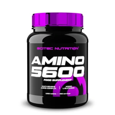 Image of Scitec Nutrition Amino 5600 Tablets, Essential &amp; BCAA Acids with L Glutamine, Support Muscle Recovery Growth, Suitable for Men Women, Whey Protein Caseinate Formula, 1000 Tablets
