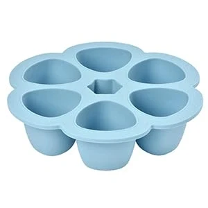 Image of BÉABA, Silicone Multi Containers, Premium Quality for Baby, Extreme Heat Resistance, Oven and Microwave, 6 Separate Sections, Airtight Lid, Made in Italy 6x90 ml Blue