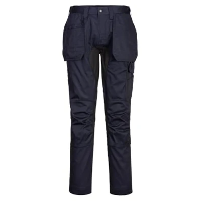 Image of Portwest WX2 Stretch Work Trousers (CD886) Slim Fit Deep Navy/Black 28R