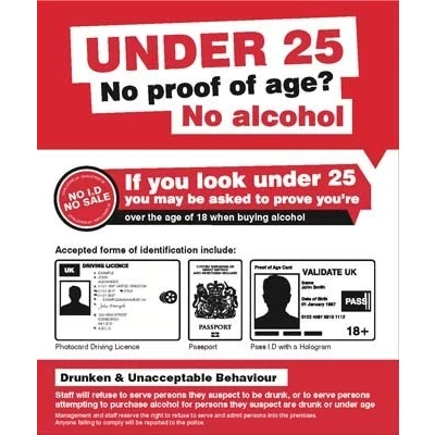 Image of Information Signs No proof of age alcohol Self Adhesive Vinyl